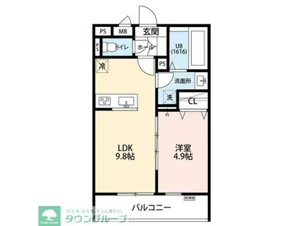 リコルテ柳根町(1LDK/2階)の間取り写真