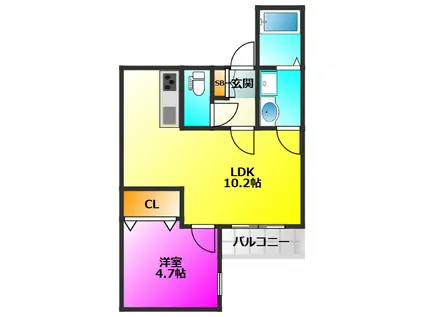 HALSO2(1LDK/1階)の間取り写真