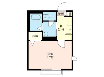 ポレール(1K/1階)の間取り写真