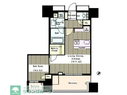リビオ日本橋人形町(1LDK/11階)の間取り写真