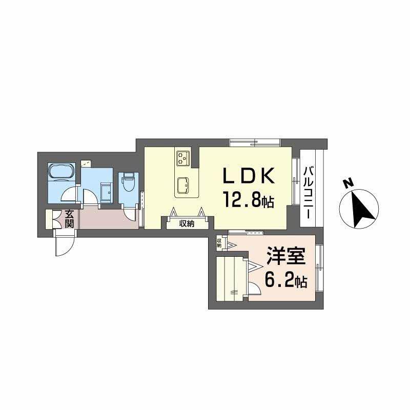 メゾンドノアール(1LDK/2階)の間取り写真