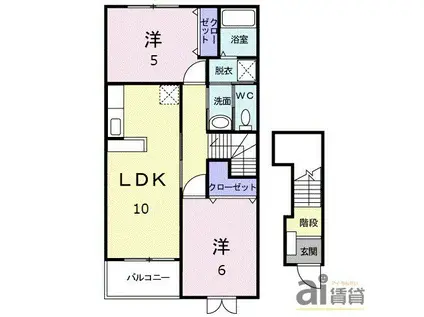 イリーデ・フィオーレ(2LDK/2階)の間取り写真