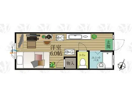 BCASA 幕張RE-BORN(ワンルーム/2階)の間取り写真