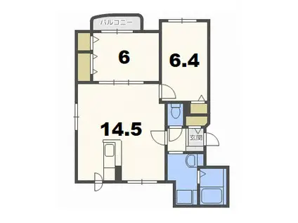 リッチモンドマルトヨ(2LDK/2階)の間取り写真