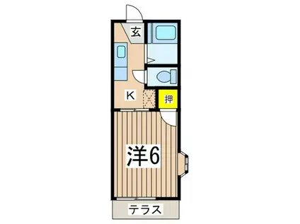 ベイサイドハイツ(1K/1階)の間取り写真