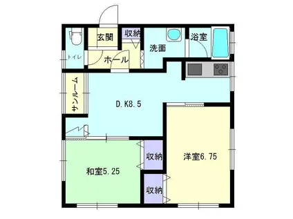 オセロB棟(2DK/2階)の間取り写真