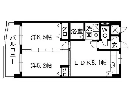コートハウス大手町(2LDK/9階)の間取り写真