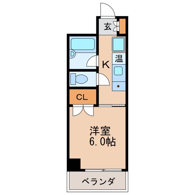 三恵ハイツ(1K/6階)の間取り写真