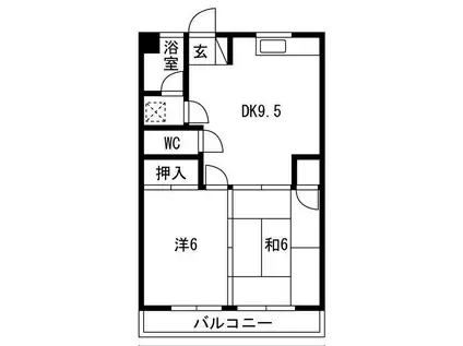 GMH797(2DK/3階)の間取り写真