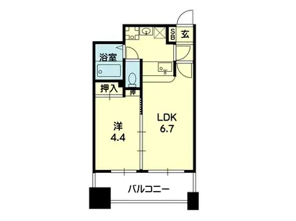 スカイガーデン水前寺(1LDK/3階)の間取り写真