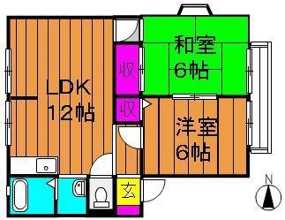 エポック広江A棟(2LDK/2階)の間取り写真
