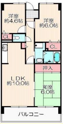 パストラル和泉(3LDK/4階)の間取り写真