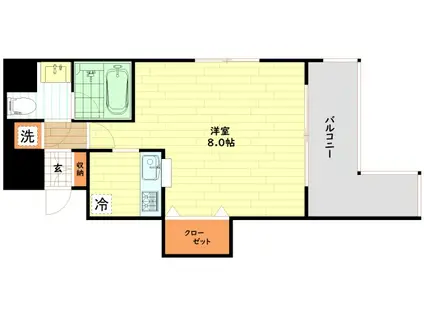 アワーズグランデ西本町(1K/8階)の間取り写真