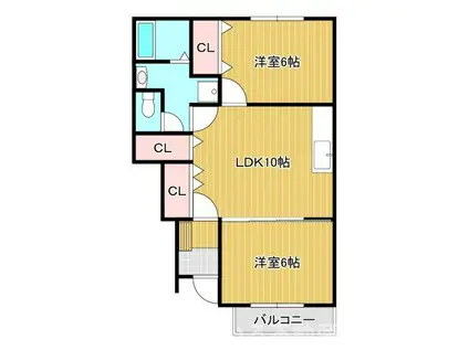 ヨーロピアンシャレ―サンモール(2LDK/1階)の間取り写真