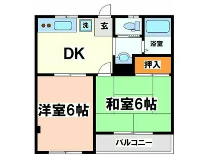 向新ハイツ(2DK/1階)の間取り写真