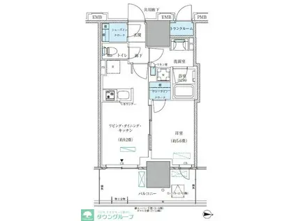 パークアクシス西大島コンフォートスクエア(1LDK/6階)の間取り写真