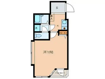 ホワイトヒルズ高宮(1K/4階)の間取り写真