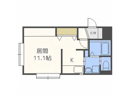 ロワ・プルミエ(1K/4階)の間取り写真