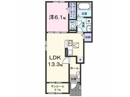 KIRSCHE(1LDK/1階)の間取り写真