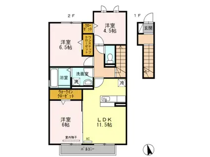 グランドゥール アビテ(3LDK/2階)の間取り写真