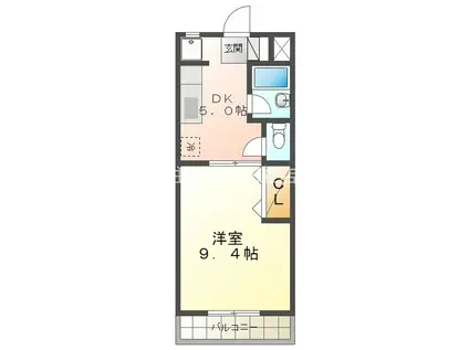 セレッソ21(1DK/1階)の間取り写真