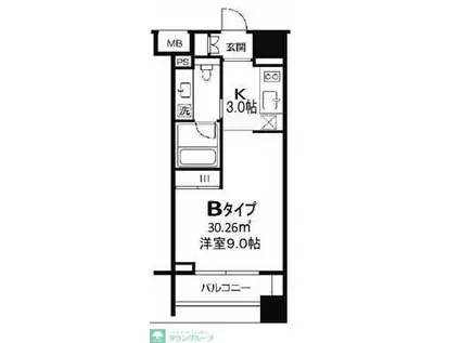 TLRレジデンス両国(1K/3階)の間取り写真