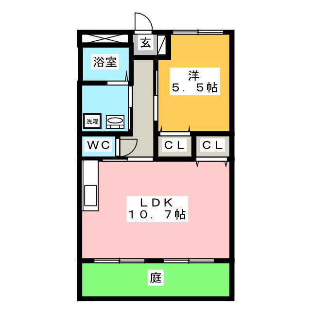プリマヴェーラ・ワン(1LDK/1階)の間取り写真