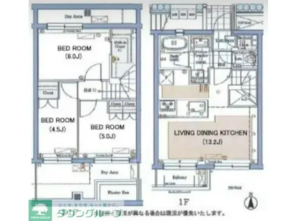 トワイズ成城(3LDK/B1階)の間取り写真
