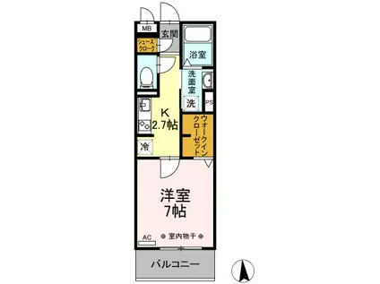 メゾンドアミー(1K/2階)の間取り写真