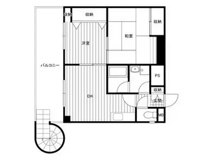 第3八弘ビル(2DK/2階)の間取り写真