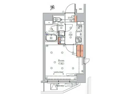 エストゥルースプラス押上(1K/5階)の間取り写真