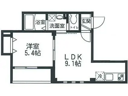 ビューノフィオーレ(1LDK/2階)の間取り写真