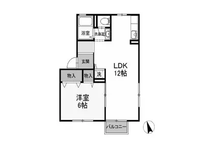 センチュリーガーデン(1LDK/1階)の間取り写真