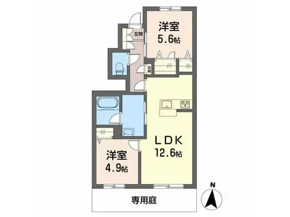 シャーメゾン レ・フレールVI(2LDK/1階)の間取り写真