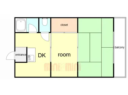 玉屋マンション(2DK/2階)の間取り写真