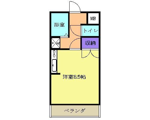 スパークルムライ(ワンルーム/3階)の間取り写真