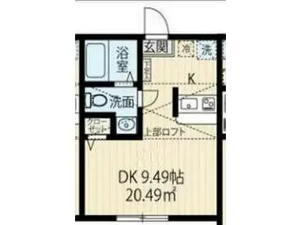 ラフィーネ上大岡IIB棟(ワンルーム/2階)の間取り写真