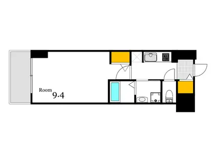 S-RESIDENCE広島駅DILETTO(1K/2階)の間取り写真