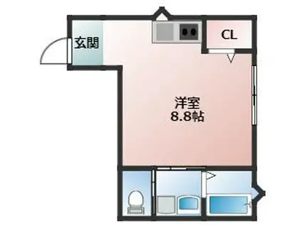 FERIO不二ガ丘(ワンルーム/2階)の間取り写真