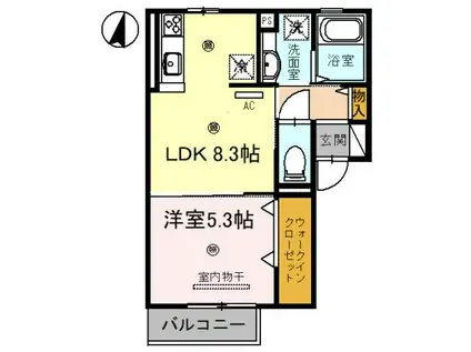 パストラルありえII(1LDK/2階)の間取り写真
