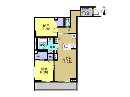 レフィシア(1SLDK/1階)の間取り写真