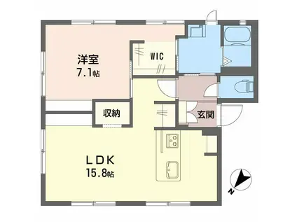 クレール宮本(1LDK/1階)の間取り写真