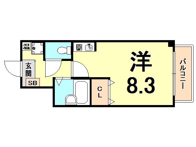エレガンス西宮(ワンルーム/3階)の間取り写真