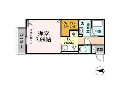 PUAMELIA(1K/2階)の間取り写真