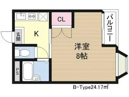 TARO淡路(1K/3階)の間取り写真
