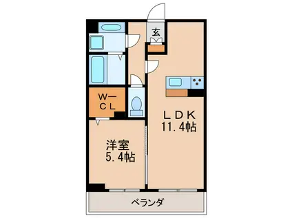 BRANCH千種(1LDK/3階)の間取り写真