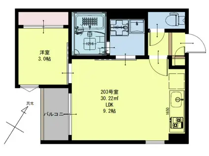 REGALEST PEAK(1LDK/2階)の間取り写真