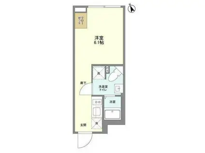 SPHERE YOYOGIUEHARA HILLTOP スフィア代々木(1K/2階)の間取り写真