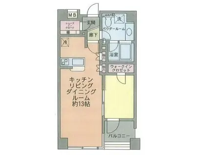 ラヴィタス三軒茶屋(1LDK/6階)の間取り写真