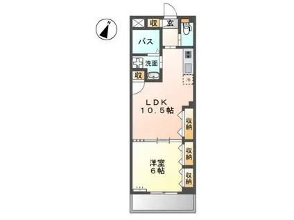 フェリーチェ花原(1LDK/3階)の間取り写真